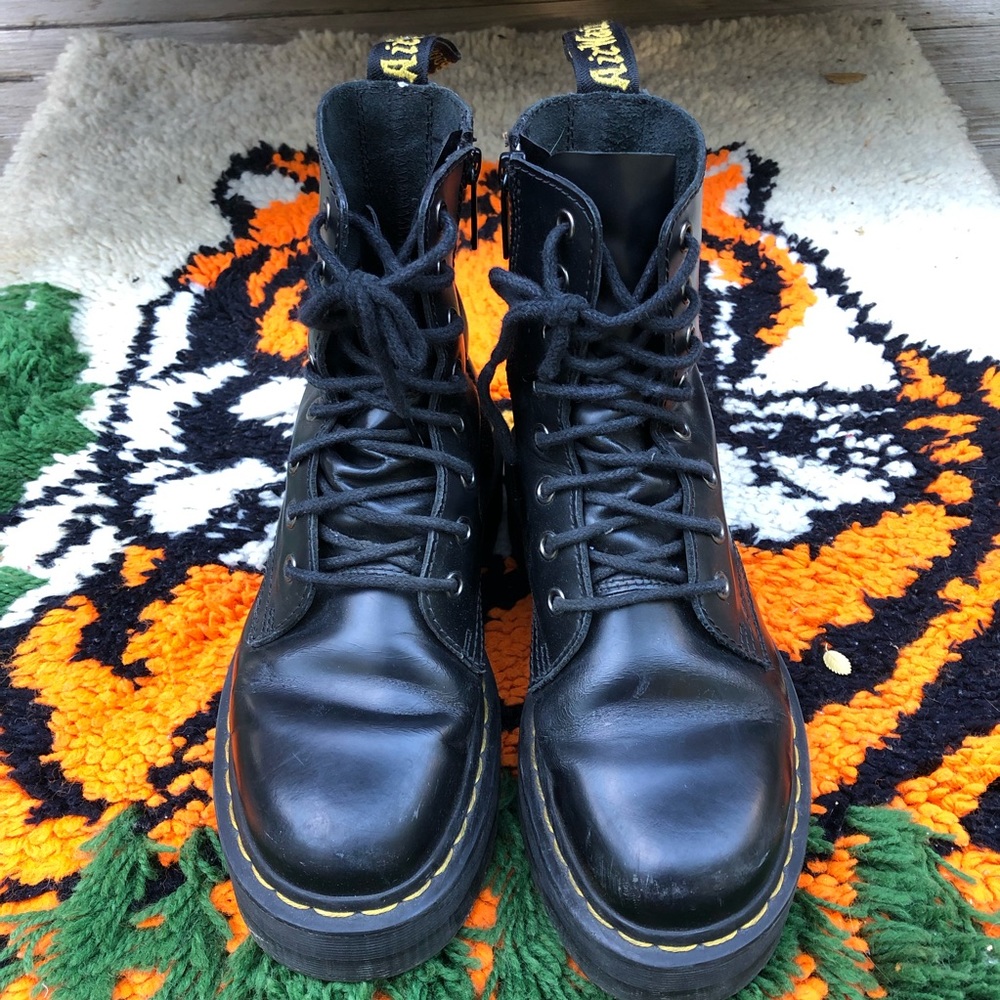 Black Doc Marten Platform Jadon Black Boots